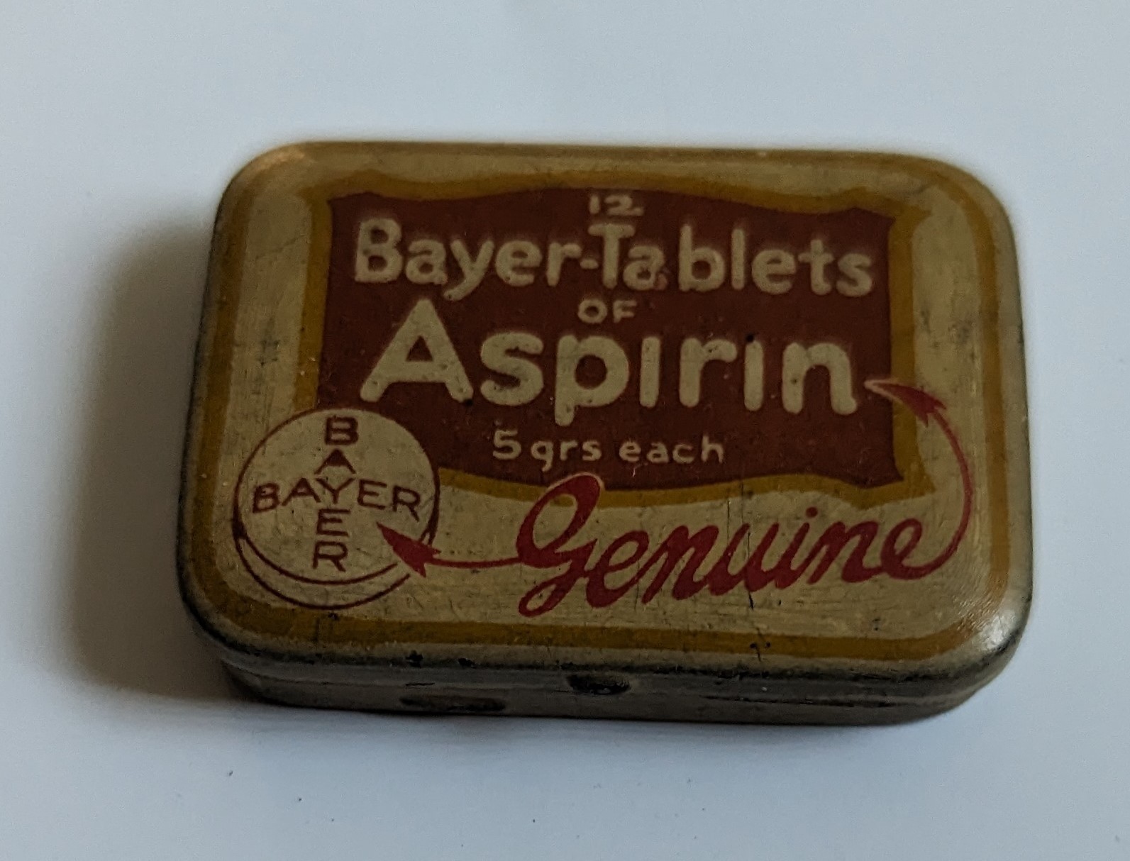 Vintage Genuine Bayer Tables of Aspirin 12 x 5-grs each empty aluminum ...