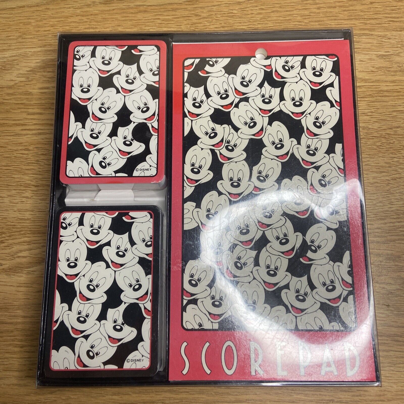 Vintage Walt Disney Company Mickey Mouse Playing Card And Scorepad Set Disneyana 