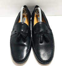 Johnston & Murphy Black Soft Genuine Leather Dress Shoes Slip-On With Tassles - $42.70