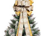Christmas Tree Topper, Christmas Tree Bow Topper with Snowflake Handmade... - $21.51