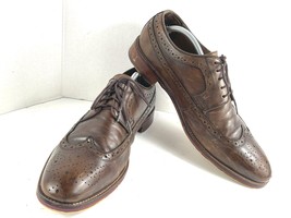Johnston & Murphy Conrad Men's 12M Long Wingtip Oxford Brown Leather Dress Shoes - $40.43