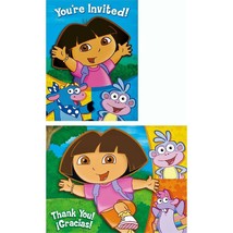 Dora the Explorer Invitations and Thank You Combo Package 8 Per Package NEW - $5.25