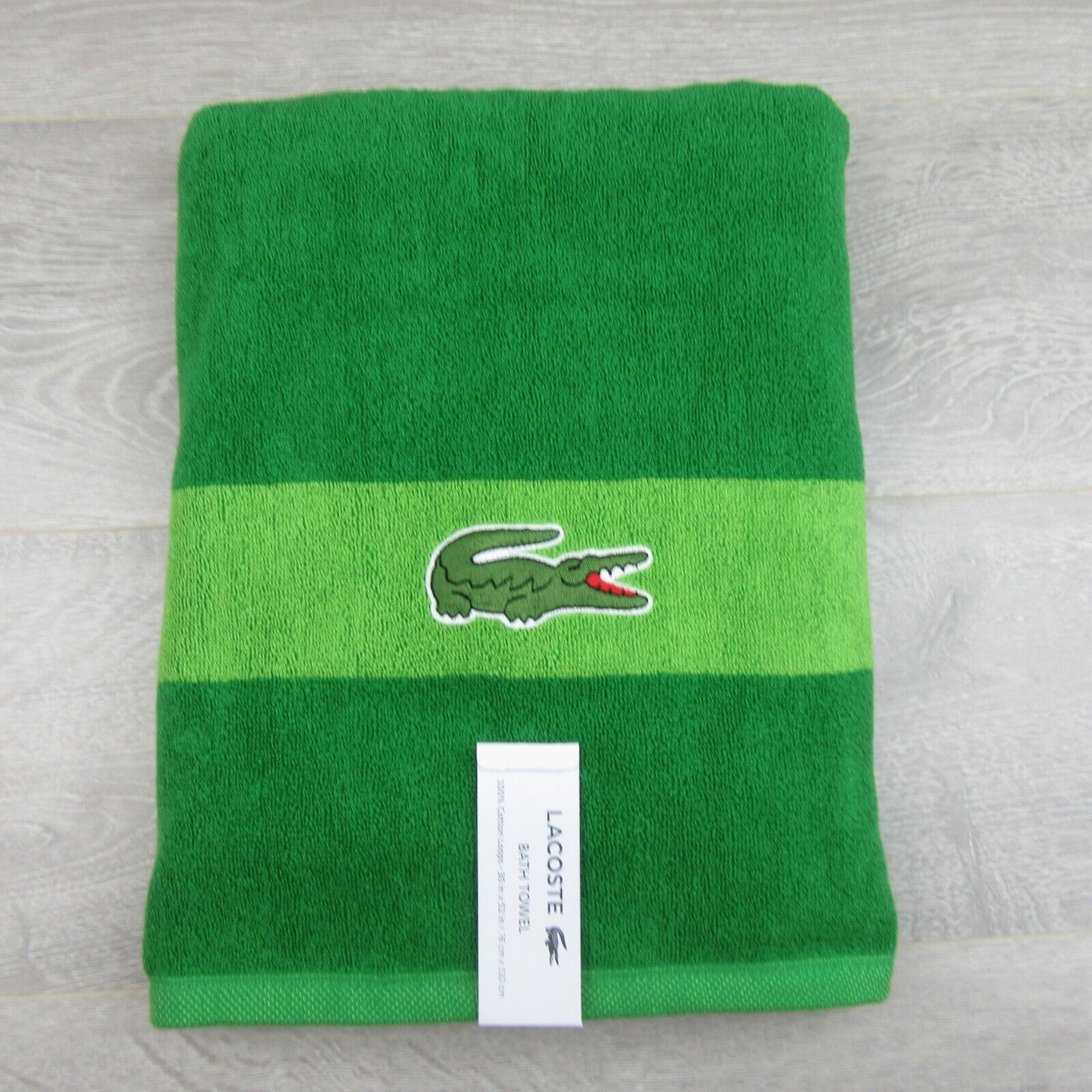 (SET OF 4) Lacoste Logo Bath Towel 100% Cotton 30x52 Teal