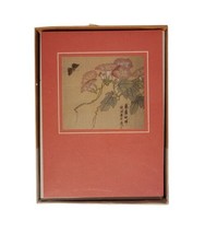 Vtg 9 Blank Note Cards Japanese Pink Morning Glory Flowers Drawing Gibso... - $14.99