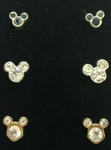 DISNEY Mickey Mouse Earrings 3 sets KIDS - Studs - Mickey Ears - Blue & Clear - $14.33