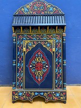 47&quot;x23&quot; Moroccan Hand-Painted Mirror, Authentic Geometric, wooden decora... - $514.80