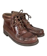 Cabela&#39;s Brown Leather Comfort Lace Up Round Toe Boat vibram Shoes Men’s... - $23.27