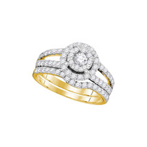 14k Yellow Gold Round Diamond Bridal Wedding Engagement Ring Band Set 1.00 Ctw - $1,499.00