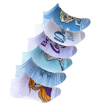 Disney MULTI Little Girls Frozen 6-Pack No-Show Ankle Socks, US 5-6.5 - $8.90
