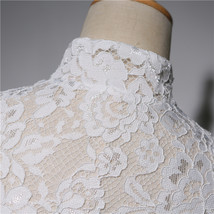 Button Down Short Sleeve Lace Shirt Wedding Bridal Plus Size Crop Lace Shirts image 4