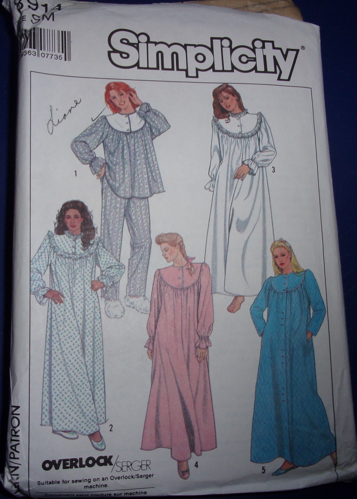 Primary image for Simplicity Misses Pajamas Nightgown & Robe Size SM #8914