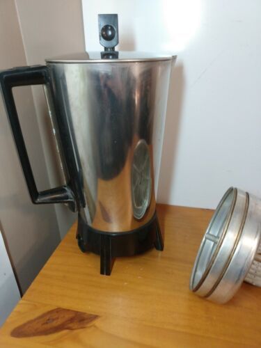 vintage Pyrex flameware percolator for replacement parts, filter basket and  rod