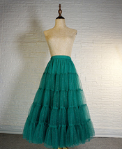 Princess Long Tulle Skirt Outfit Tiered Sparkle Tulle Skirt High Waist Plus Size image 8