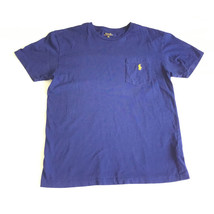 Ralph Lauren Polo Blue T Shirt Size Small Yellow Logo Dress Casual Royal Solid - $14.80