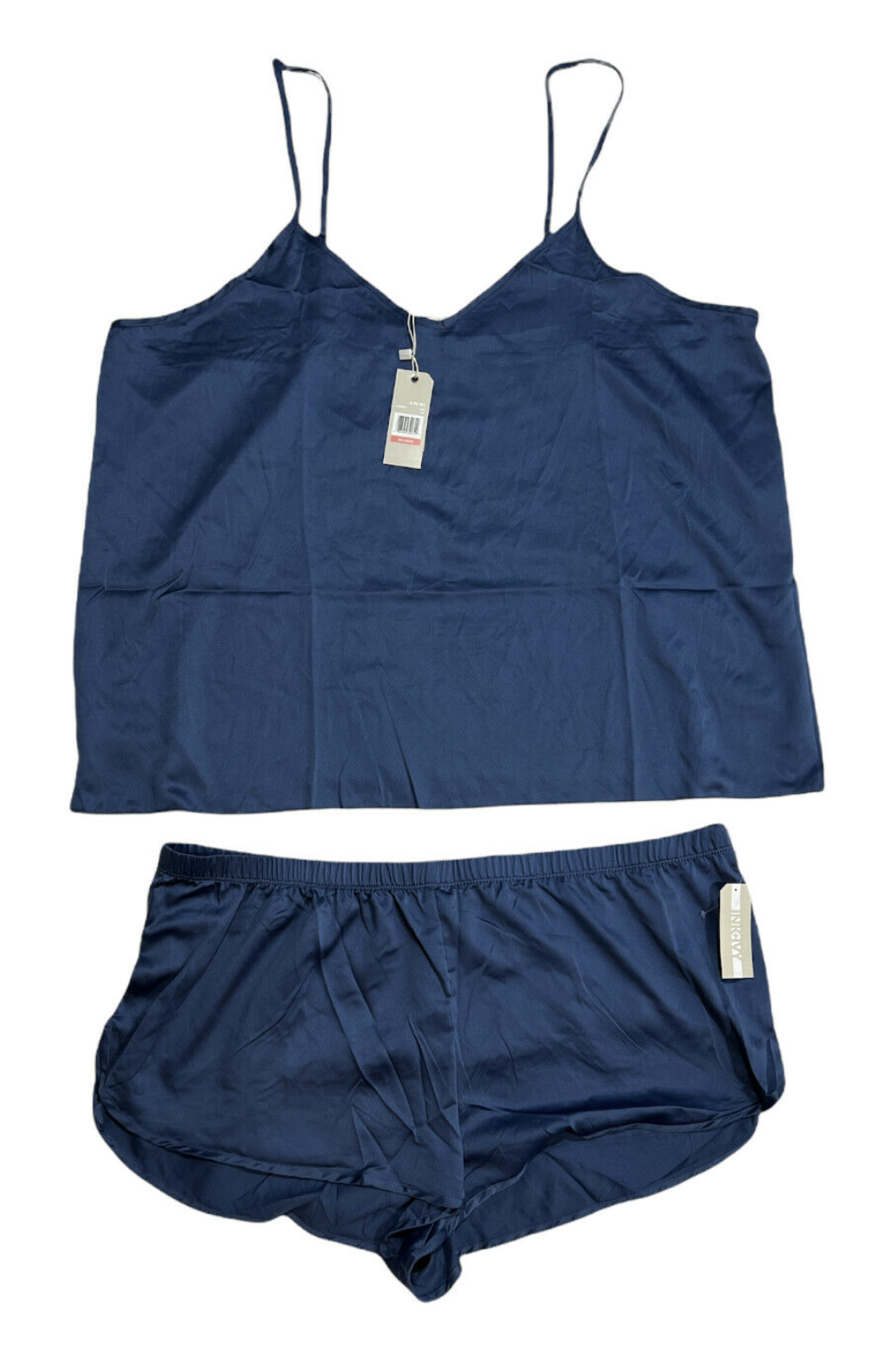 Ink+Ivy Womens Cami Short Set Sleepwear Satin Sleeveless Size XXL Blue &  Black