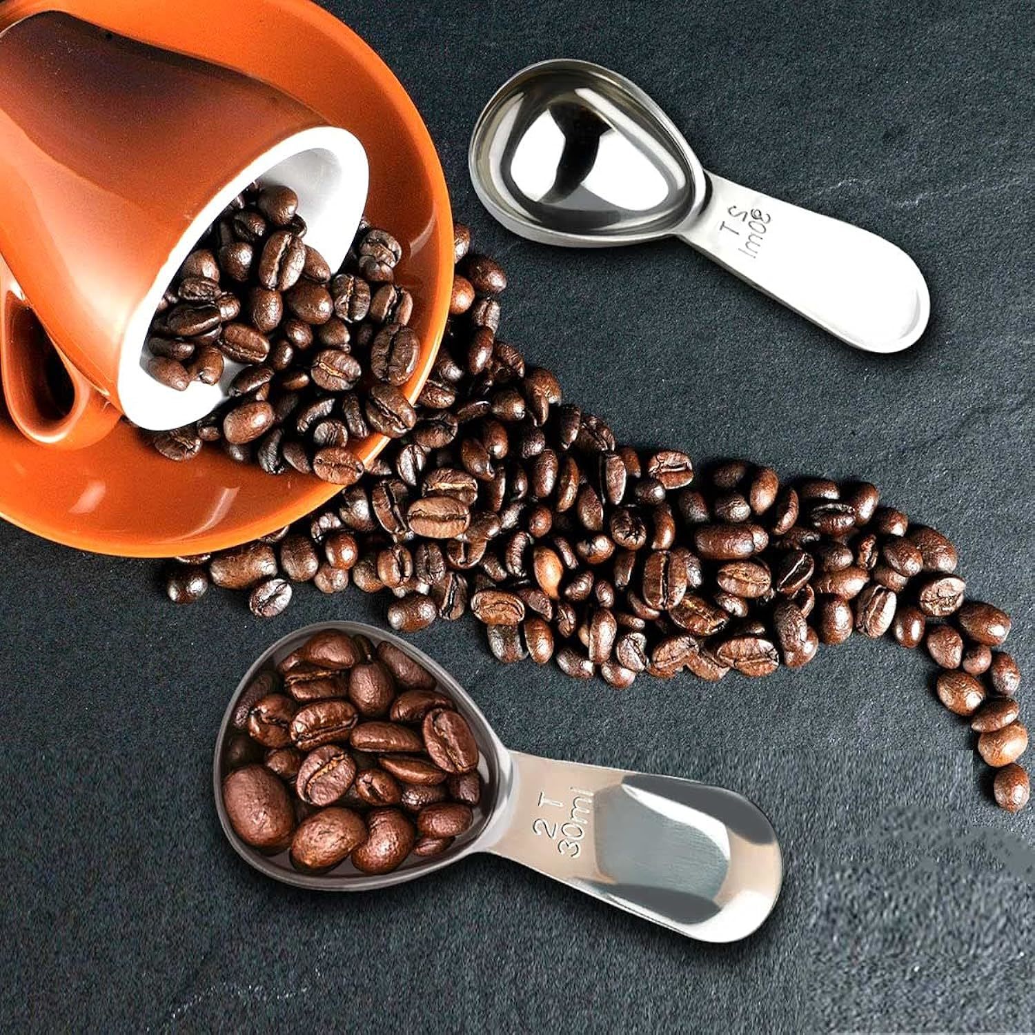 30 ml Coffee Measuring Scoop, 30 ml 1/8 Cup Capacity Stainless Steel Tablespoon Measuring Spoon Coffee Scoop for Coffee Tea Milk Powder Coffee Beans