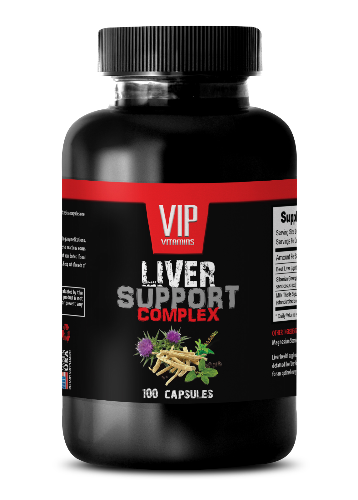 liver detox and cleanse - liver complex 1200mg - ginseng powder - 1 bottle 100
