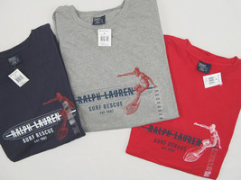 NEW Awesome Vintage Polo Sport Ralph Lauren Surfing T Shirt!  Red, Gray, Navy - $39.99