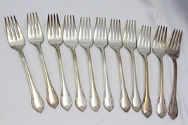1847 Rogers Bros IS Remembrance Silverplate Salad Forks 6.75" Lot of 11 - $35.27