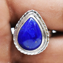 Natural Lapis Lazuli-Handmade Silver Ring-925 Sterling Silver Ring-Teard... - $37.19