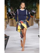 $1490 S2020 OSCAR DE LA RENTA CREW NECK NAVY BLUE MULTI US XS - $599.00