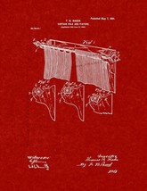 Curtain Pole and Fixture Patent Print - Burgundy Red - $7.95+