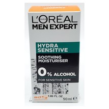 L&#39;oreal Men Expert Hydra Sensitive Soothing Moisturizer 0% Alcohol 1.69 ... - $20.00