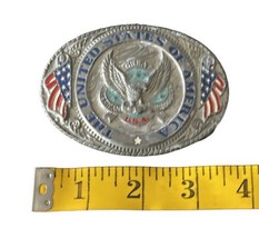 Vtg 1986 United States of America Patriotic Seal Great American Buckle Co Belt image 2