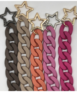 Starry clip rubber coated acrylic chunky chain link chain strap for bags - $20.00