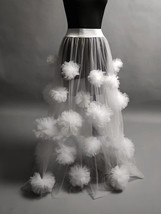 White Bridal Tulle Maxi Skirt Overlay White Full Length Wedding Tulle Skirt Plus
