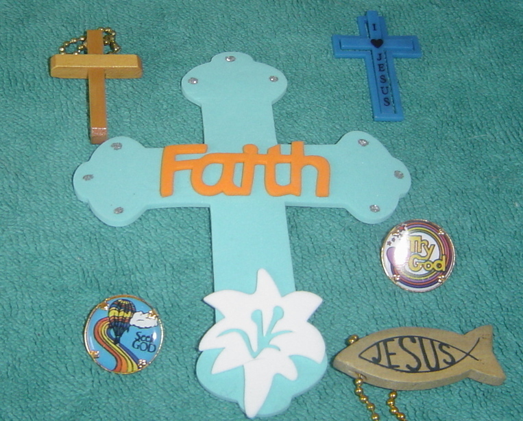 Primary image for  Show your Faith Set 6 pieces Keychain Pins Crosses