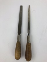 Vintage Nicholson 3 Sided 6&quot; Triangle File + 6&quot; Flat File Fine Grit with... - $29.99