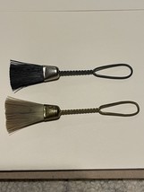 Vintage Singer + Unbranded Sewing Machine Lint Brushes With Twisted Stem Brass - $18.70
