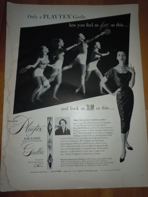 1952 vintage ad, Playtex Fab-Lined Girdles -021412 