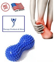 Peanut Shape Spiky Foot Roller Massager Stress Trigger Point Relief Blue - $12.84