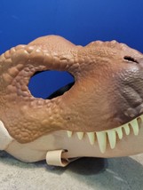 Jurassic World Tyrannosaurus Rex Mask 2017 Mattel Brown Gently Used - $32.88