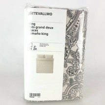 Ikea JATTEVALLMO King Duvet Cover & 2 Pillowcases Paisley Beige/Dark Gray New - $68.29