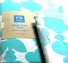 Pottery Barn Teen Flower Chain Twin Duvet Cover + 1 Pillow Case POOL Aqua Blue - $59.39