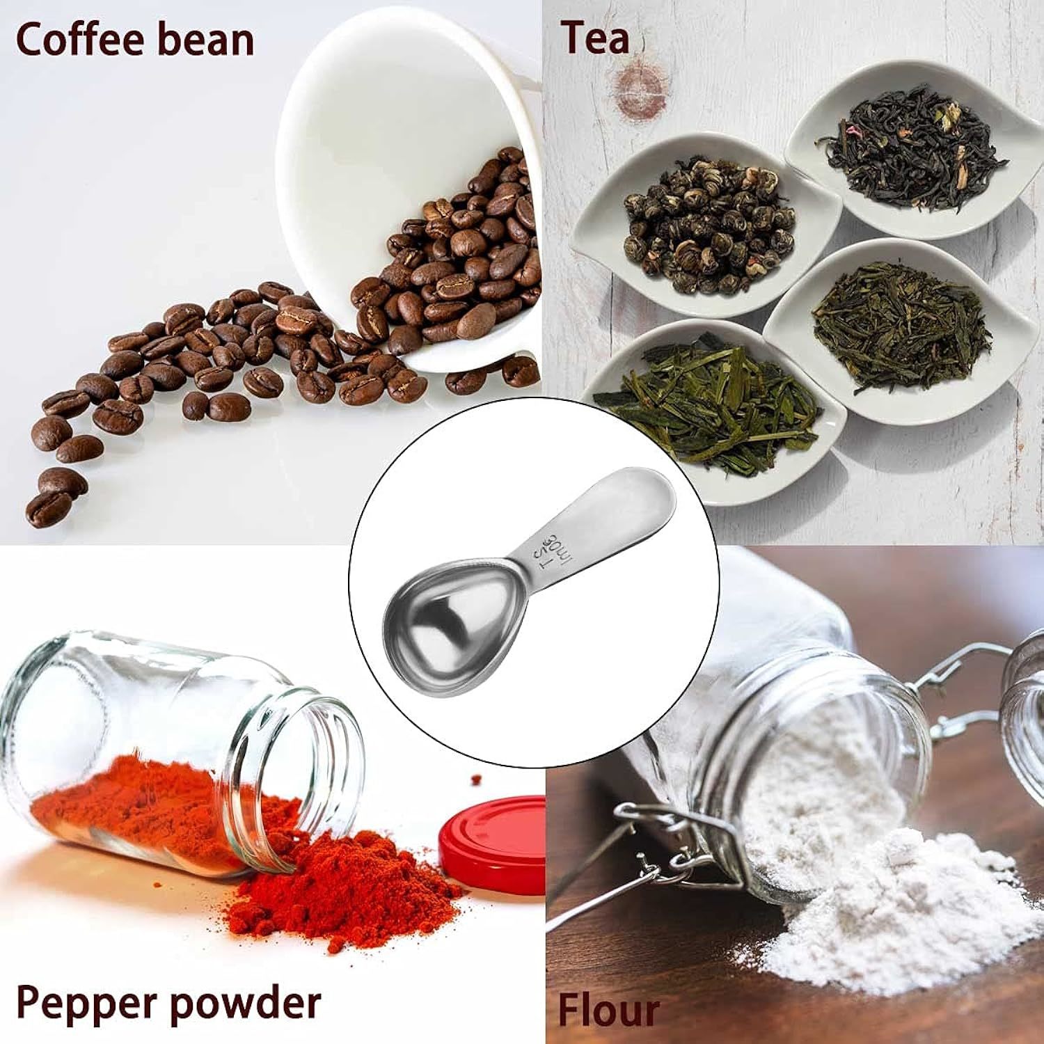 Long Handle Coffee Scoop 1 Tbsp Measuring Scoop Spoon 1 Tablespoon  Stainless Steel Coffee Scoop for Ground Coffee Bean Tea Sugar Flour Liquid  