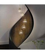 Modern Staircase Clear Globe Bubble Glass Linear Chandelier 5-Lights Brass Penda - $189.00