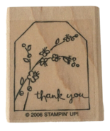 Stampin Up Too Terrific Tags Thank You Rubber Stamp Gift Tags Card Makin... - $4.99