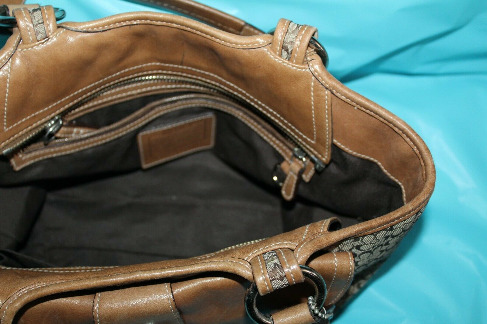 At Auction: (2 Pc) Elie Tahari XL Metallic Leather Designer Bags