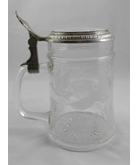 Vintage W. Germany Etched Glass Beer Stein Wild Boar and Geese Design wi... - $15.99