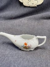 ANTIQUE Vintage INVALID FEEDER Porcelain China PAP BOAT Cup / Flowers - $23.38