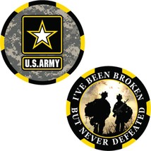 CH3510 U.S. Army "I've Been Broken, But Never Defeated" Challenge Coin (1-3/4'') - $12.03