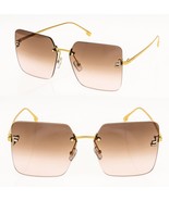 FENDI FIRST 4082 Gold Brown Pink Oversized Crystal Fashion Sunglass FE40... - $581.13