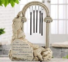 Memorial Wind Chimes Inspirational Sentiment 14" High Arched Column Freestanding image 2