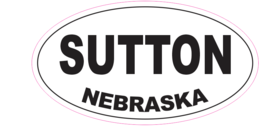 Sutton Nebraska Oval Bumper Sticker D7070 Euro Oval - $1.39+