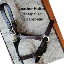 Leather Horse Halter Brass Plate CJ Zarebeau USED image 2