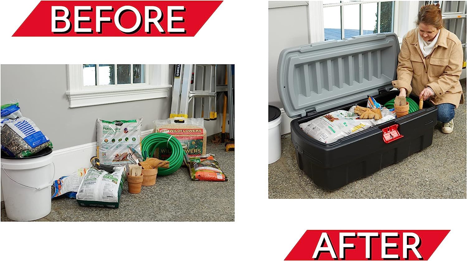 Rubbermaid Actionpacker 48 Gal Lockable Storage Bin, Industrial, Tough